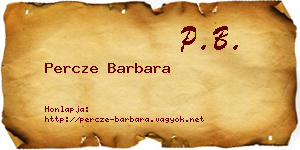 Percze Barbara névjegykártya